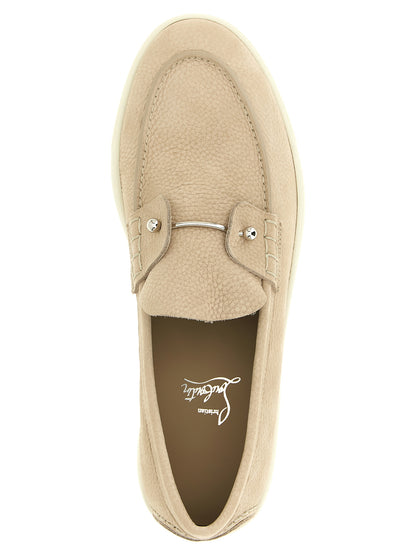 Beige Calfskin Slip-On Loafers