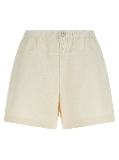 White Polyester Bermuda Shorts
