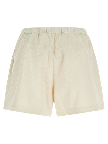 White Polyester Bermuda Shorts