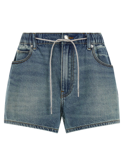 Blue Cotton Bermuda Shorts