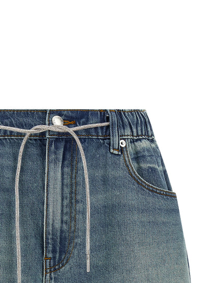 Blue Cotton Bermuda Shorts