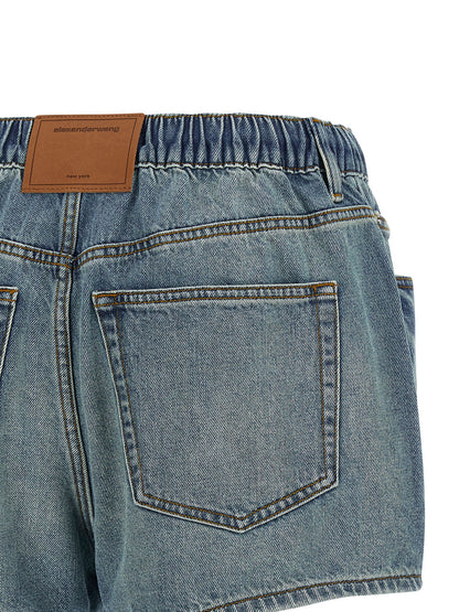 Blue Cotton Bermuda Shorts