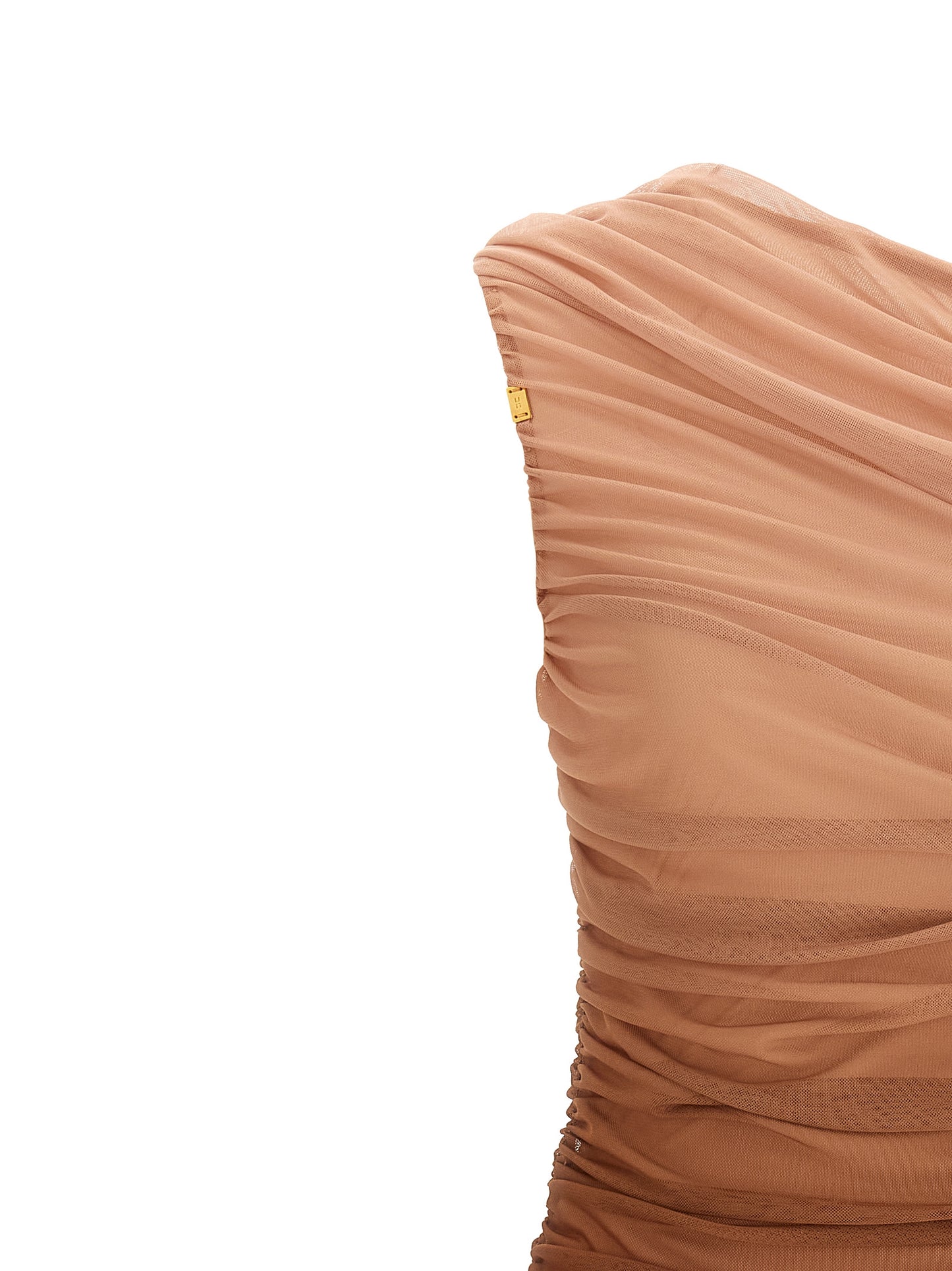 Brown Polyamide Midi Dress