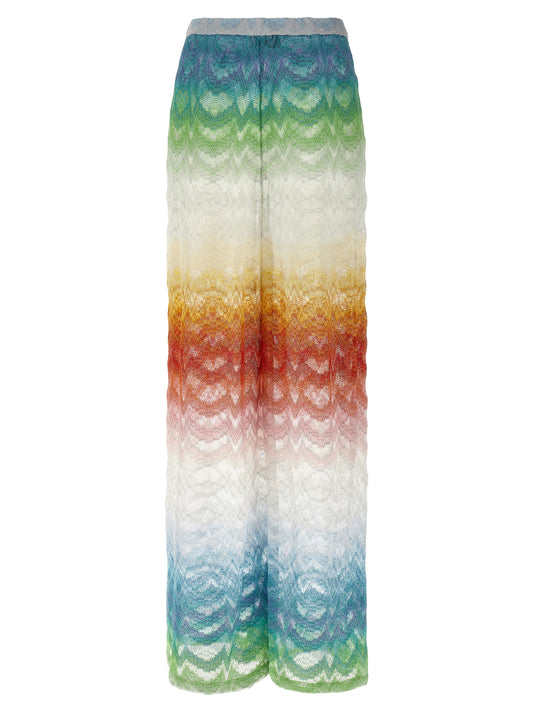Multicolor Viscose Flared Pants
