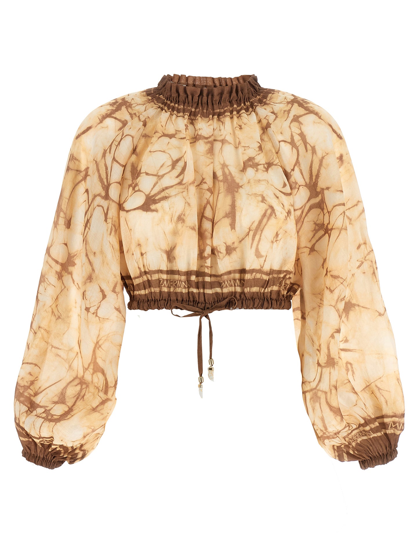 Beige Ramie Pattern Shirt
