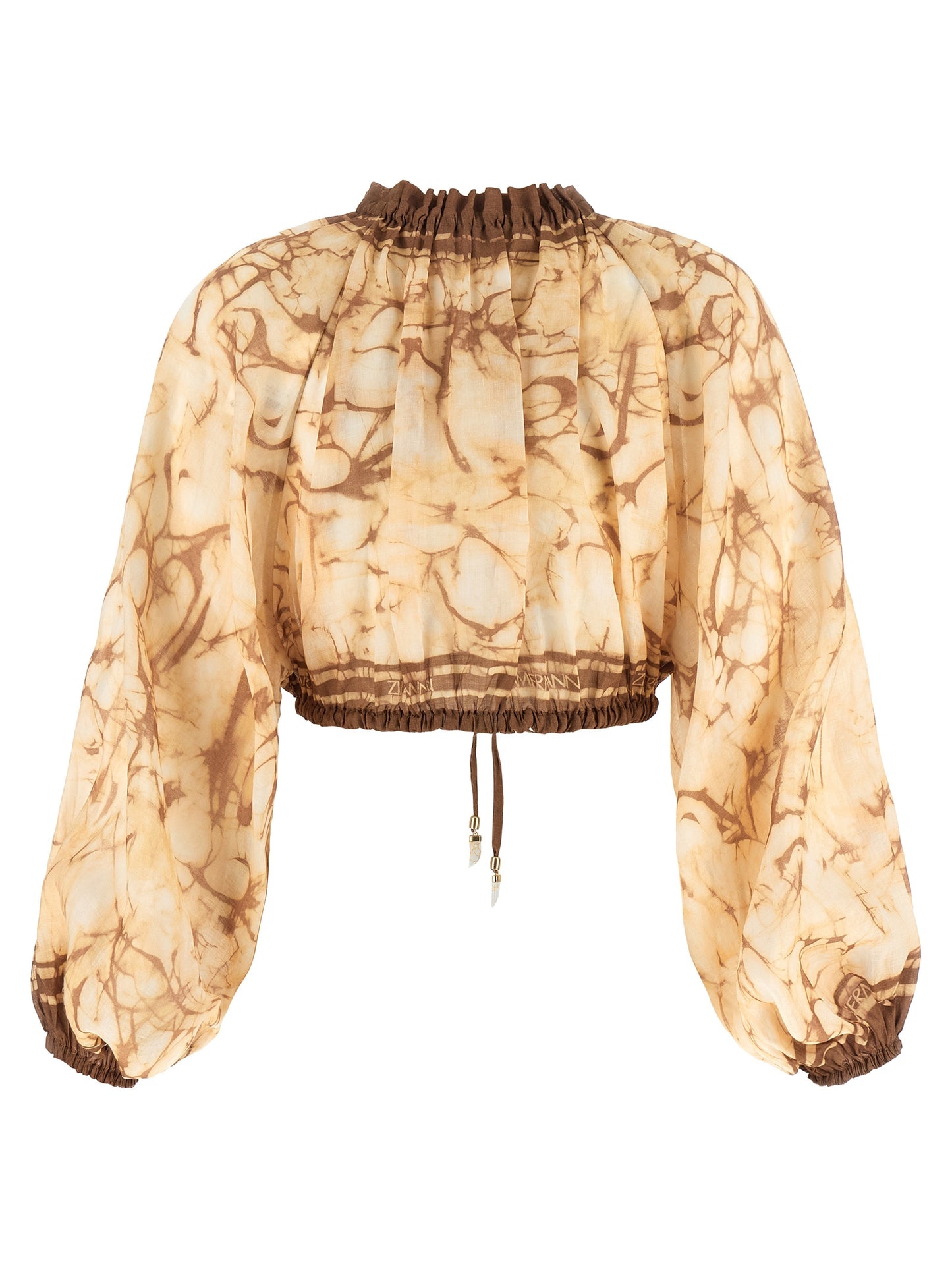 Beige Ramie Pattern Shirt