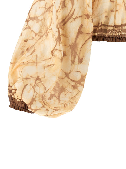 Beige Ramie Pattern Shirt