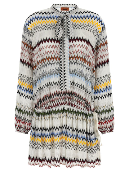 White Viscose Short Dress