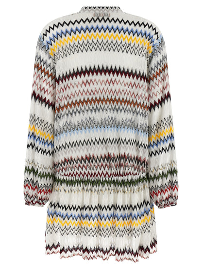 White Viscose Short Dress