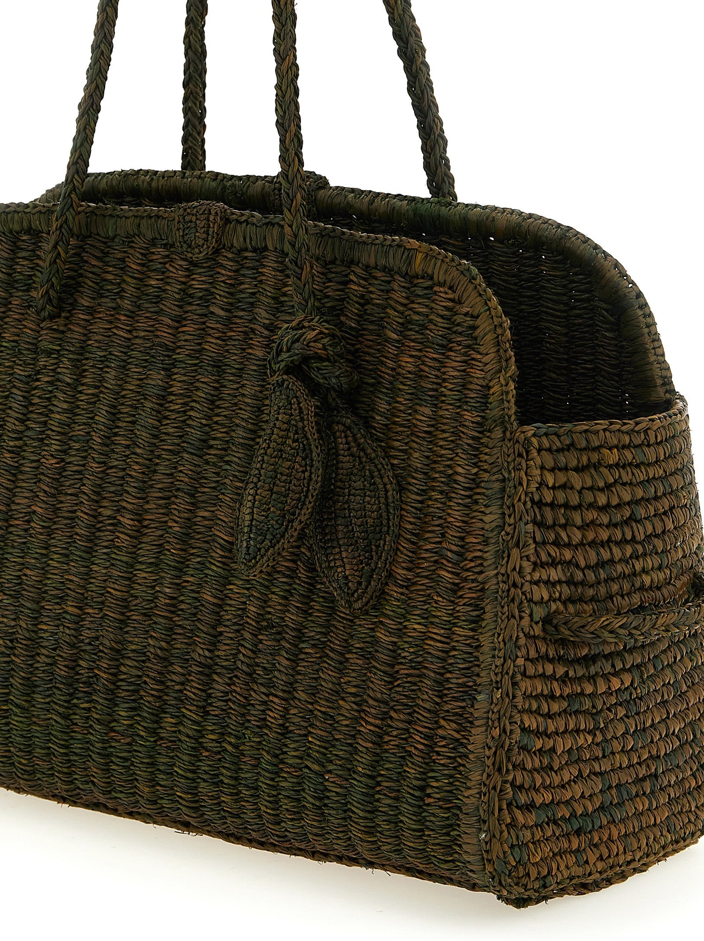 Bicolor Raffia Tote Bag