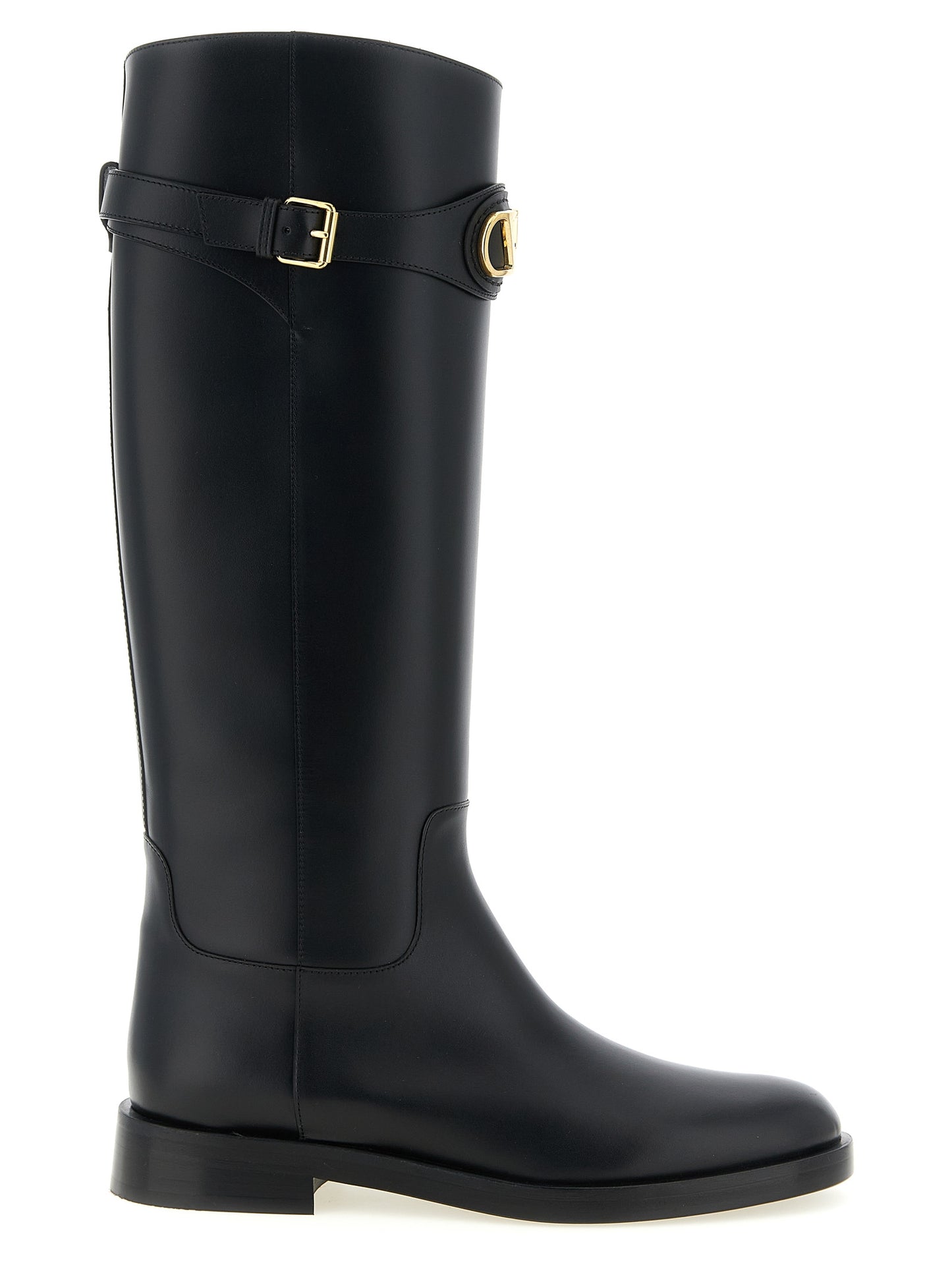 Black Calfskin Over The Knee