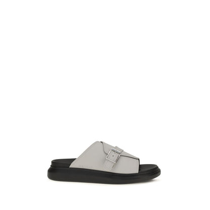 Gray Calf Leather Bos Taurus Platform Sandals