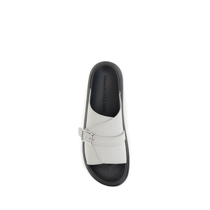 Gray Calf Leather Bos Taurus Platform Sandals