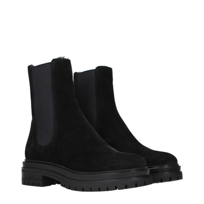 Black Leather Ankle Boots