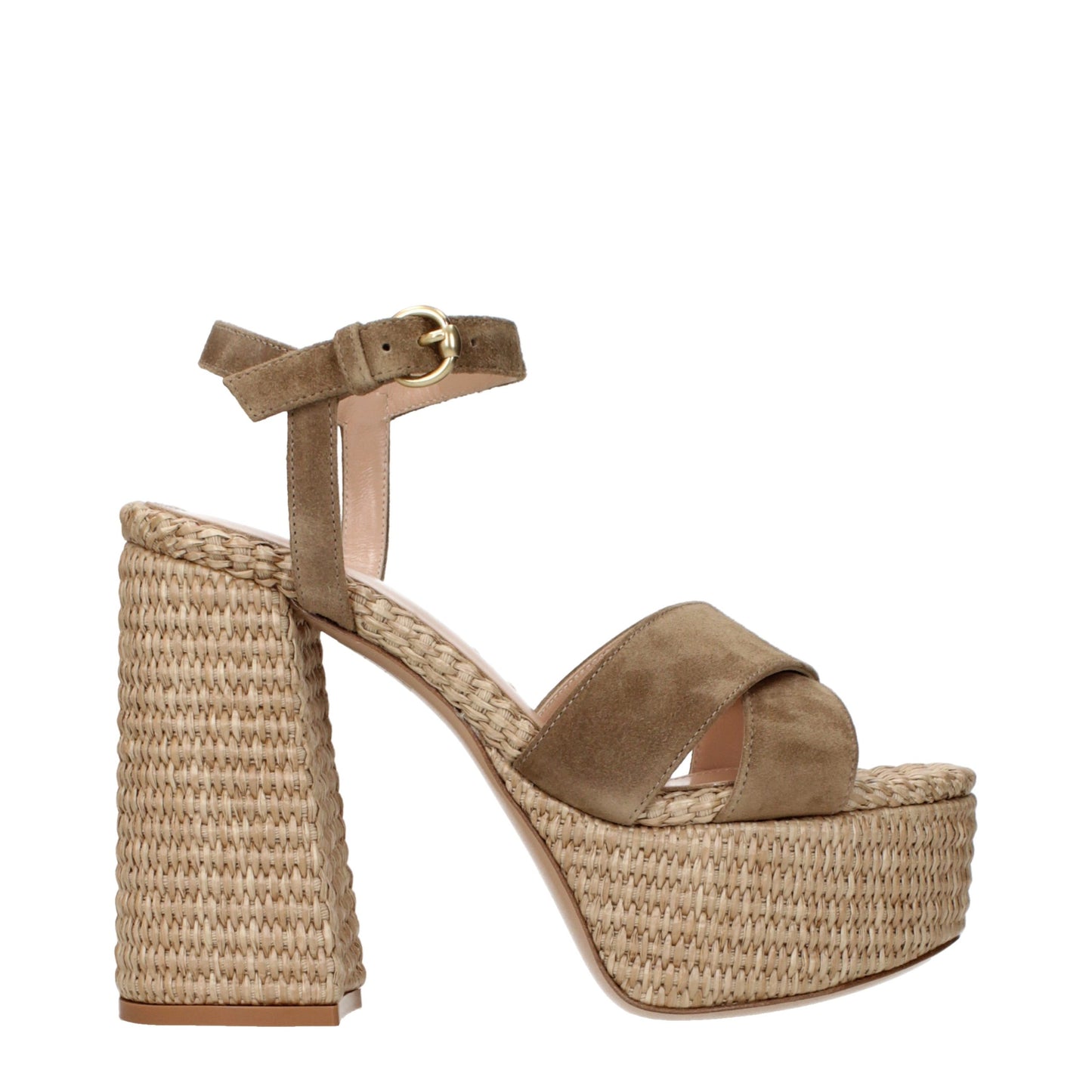 Brown Leather Platform Sandals