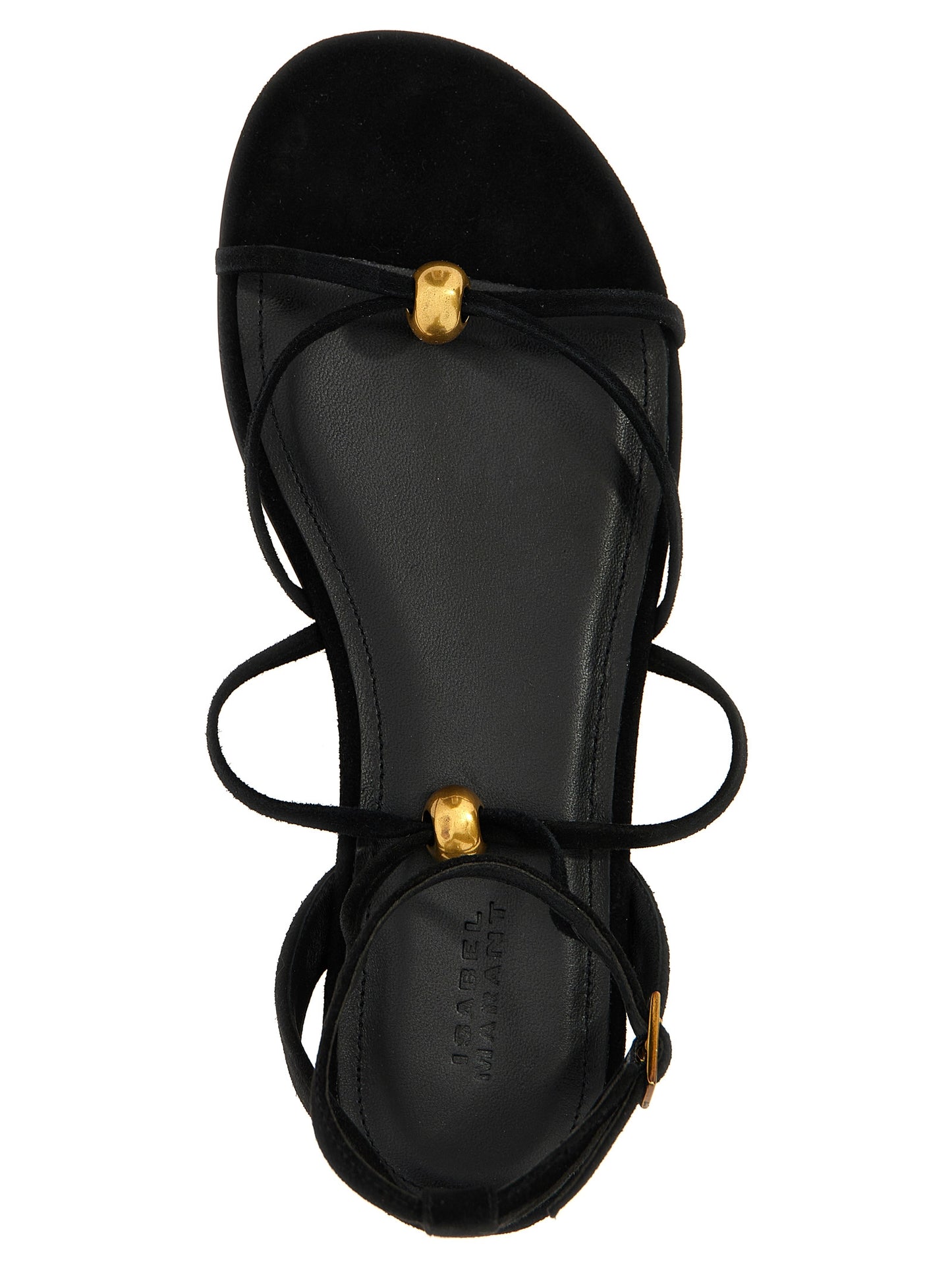 Black Goatskin Flat Sandals