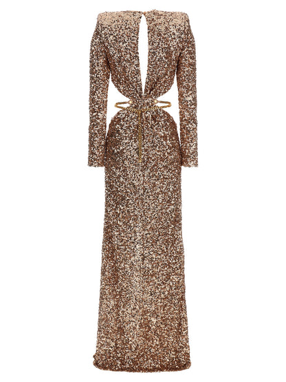 Multicolor Polyester Long Dress