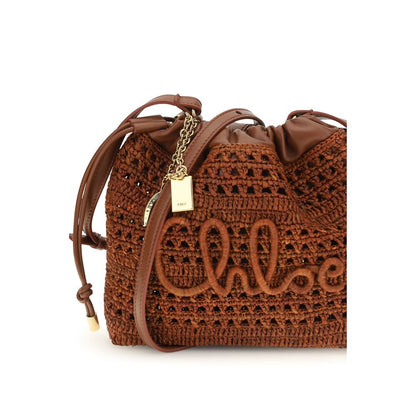 Brown Raffia Shoulder Bag