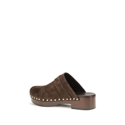 Brown Calf Leather Bos Taurus Clogs