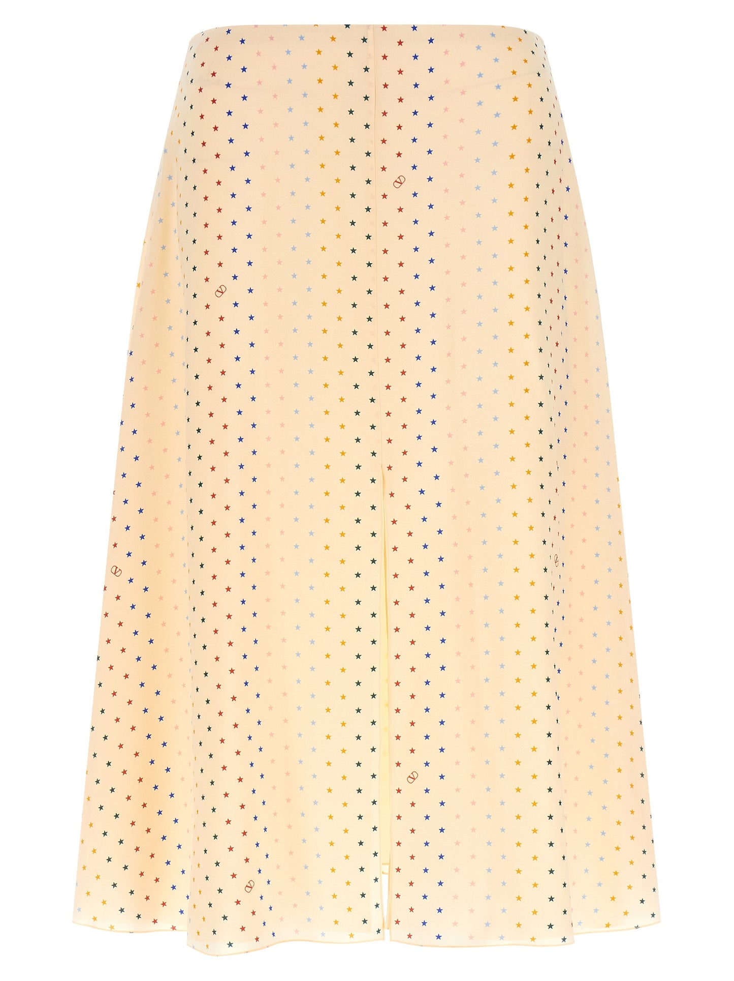 Multicolor Silk Midi Skirt
