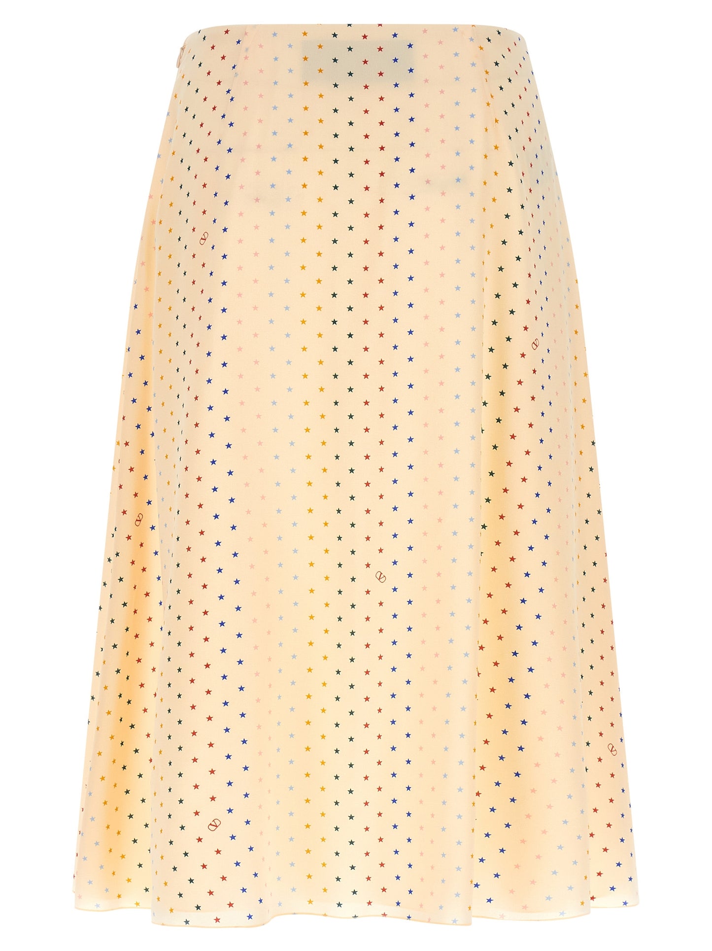 Multicolor Silk Midi Skirt