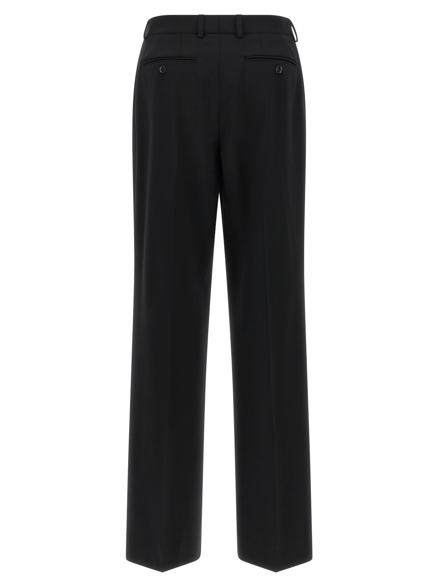 Black Virgin Wool Casual Pants