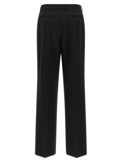Black Virgin Wool Casual Pants