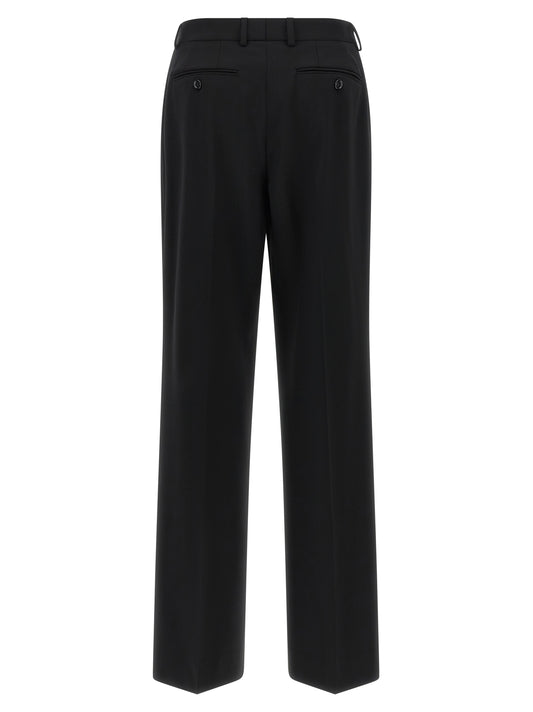 Black Virgin Wool Casual Pants