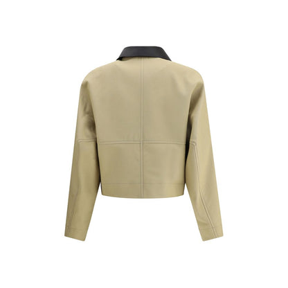 Beige Cotton Leather Jacket