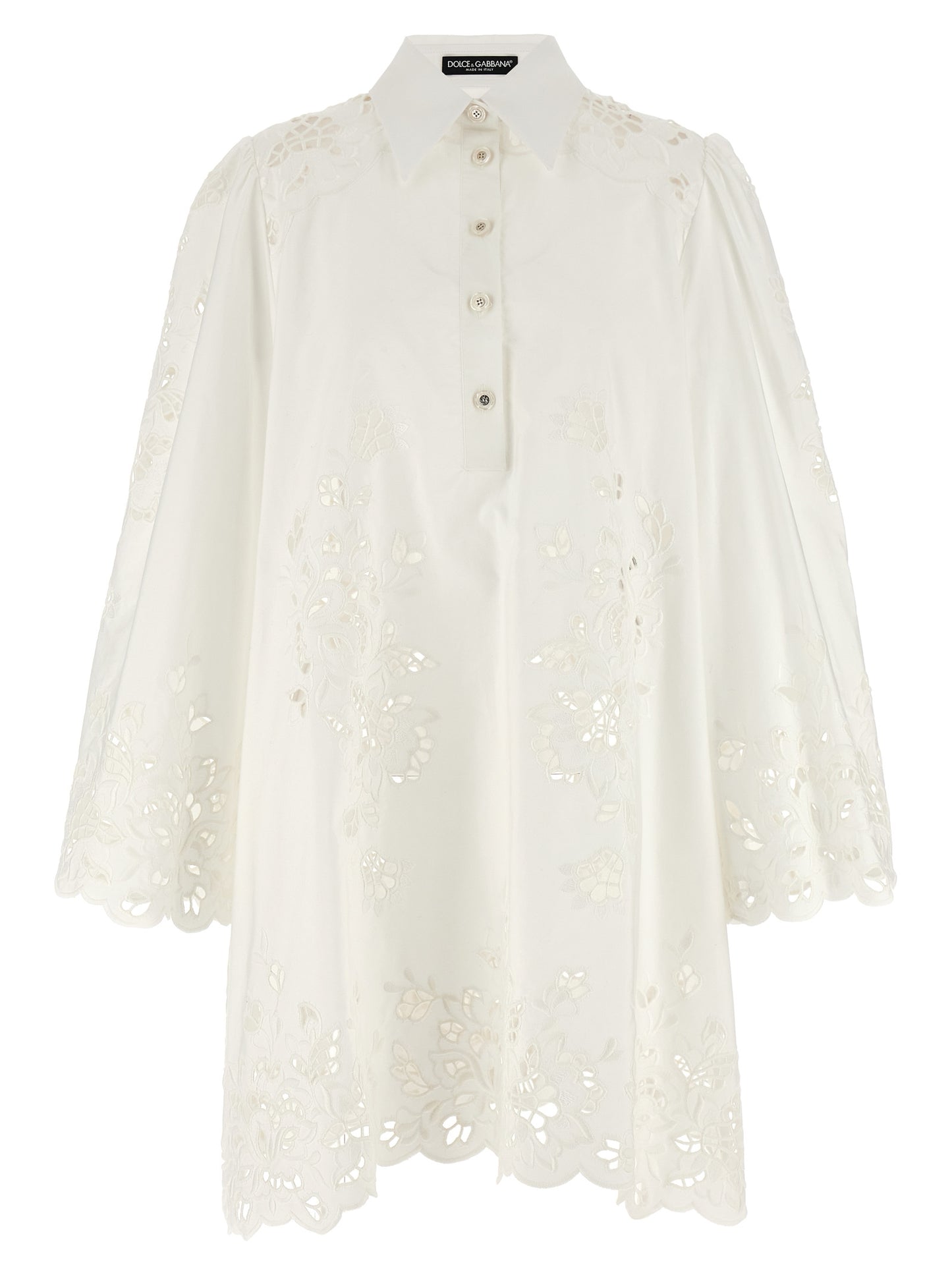 White Cotton Short Dress