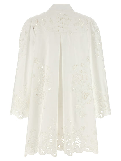 White Cotton Short Dress