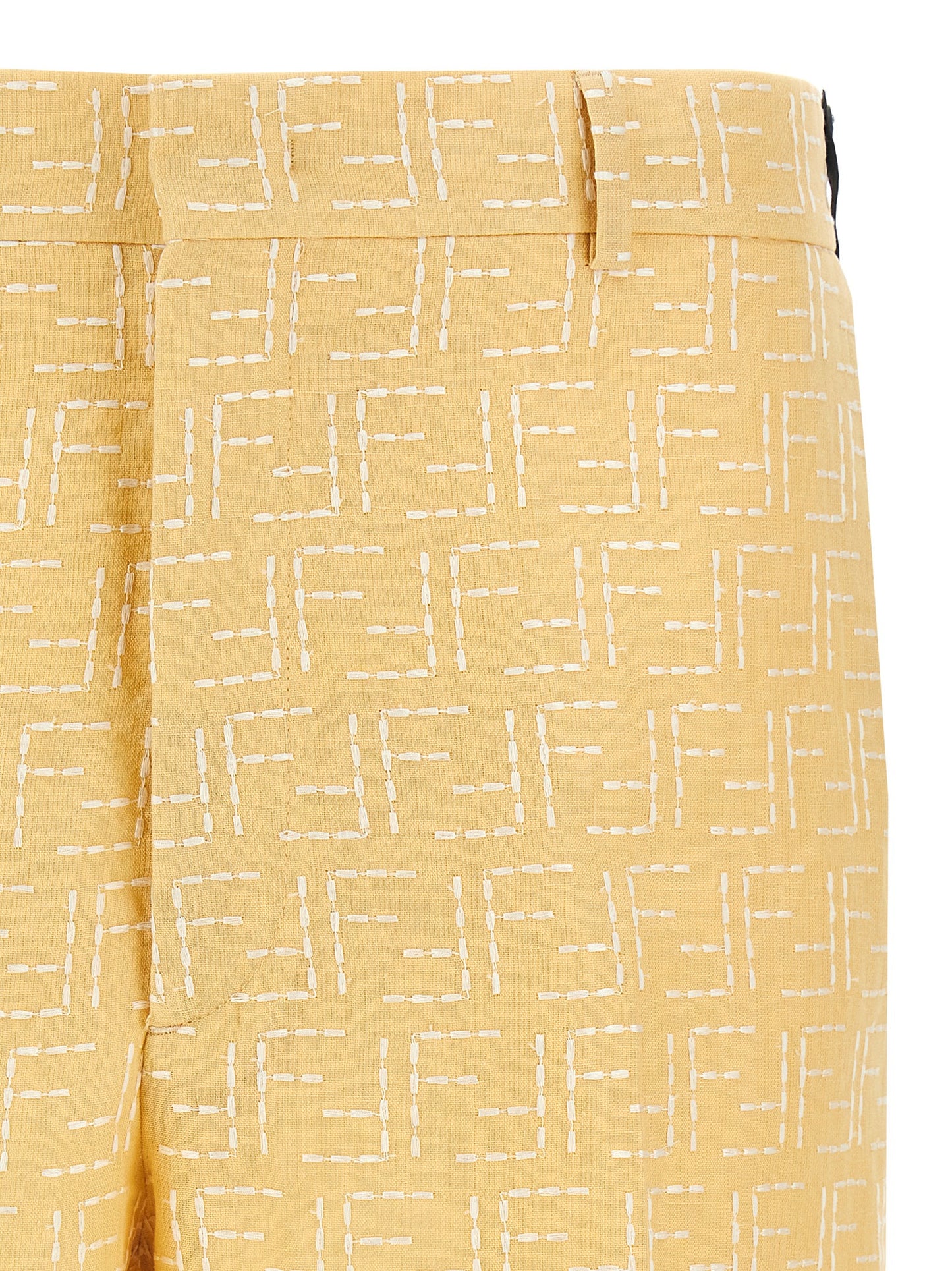 Bicolor Linen Bermuda Shorts