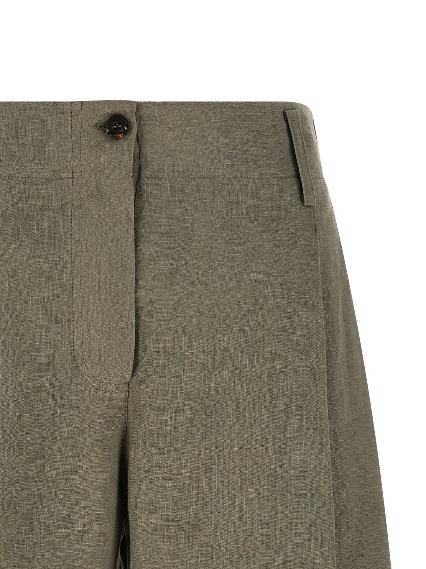 Bicolor Linen Bermuda Shorts