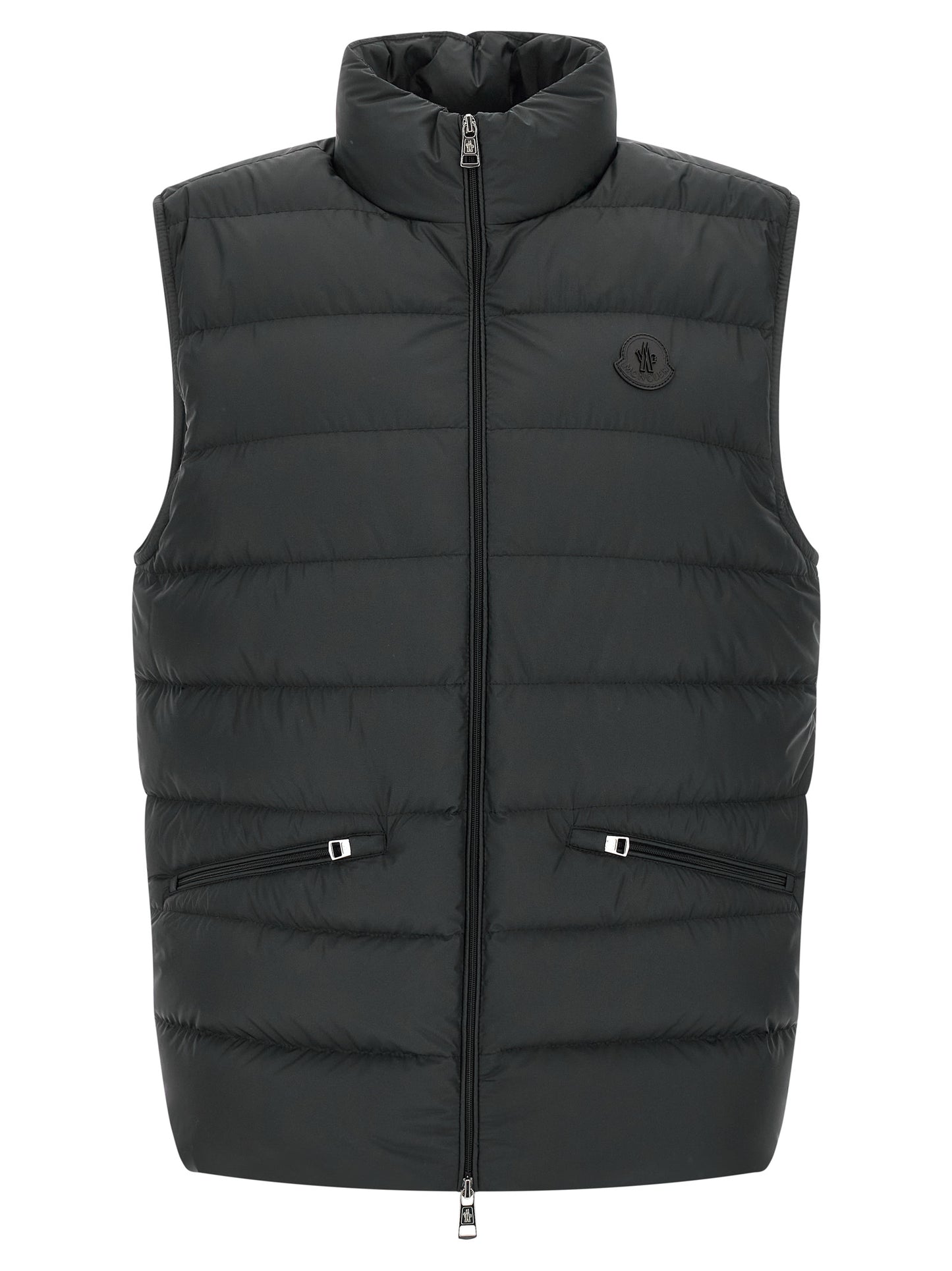Black Polyester Sleeveless Jacket
