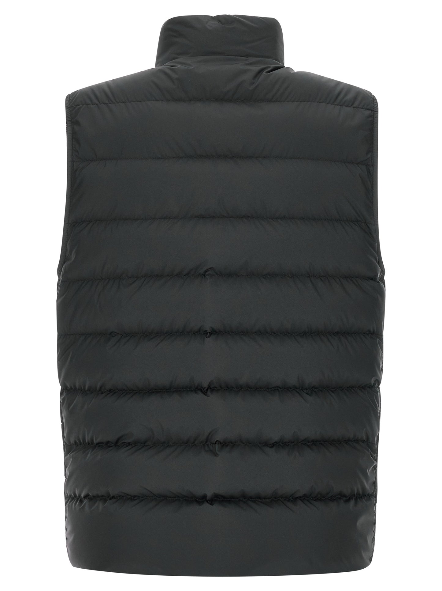 Black Polyester Sleeveless Jacket