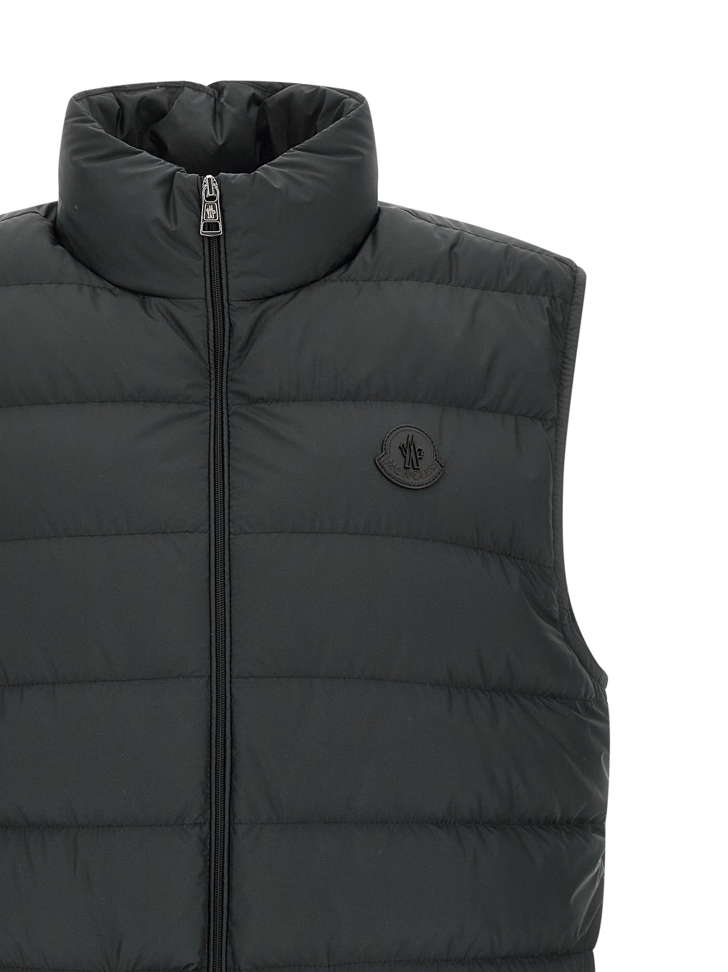 Black Polyester Sleeveless Jacket