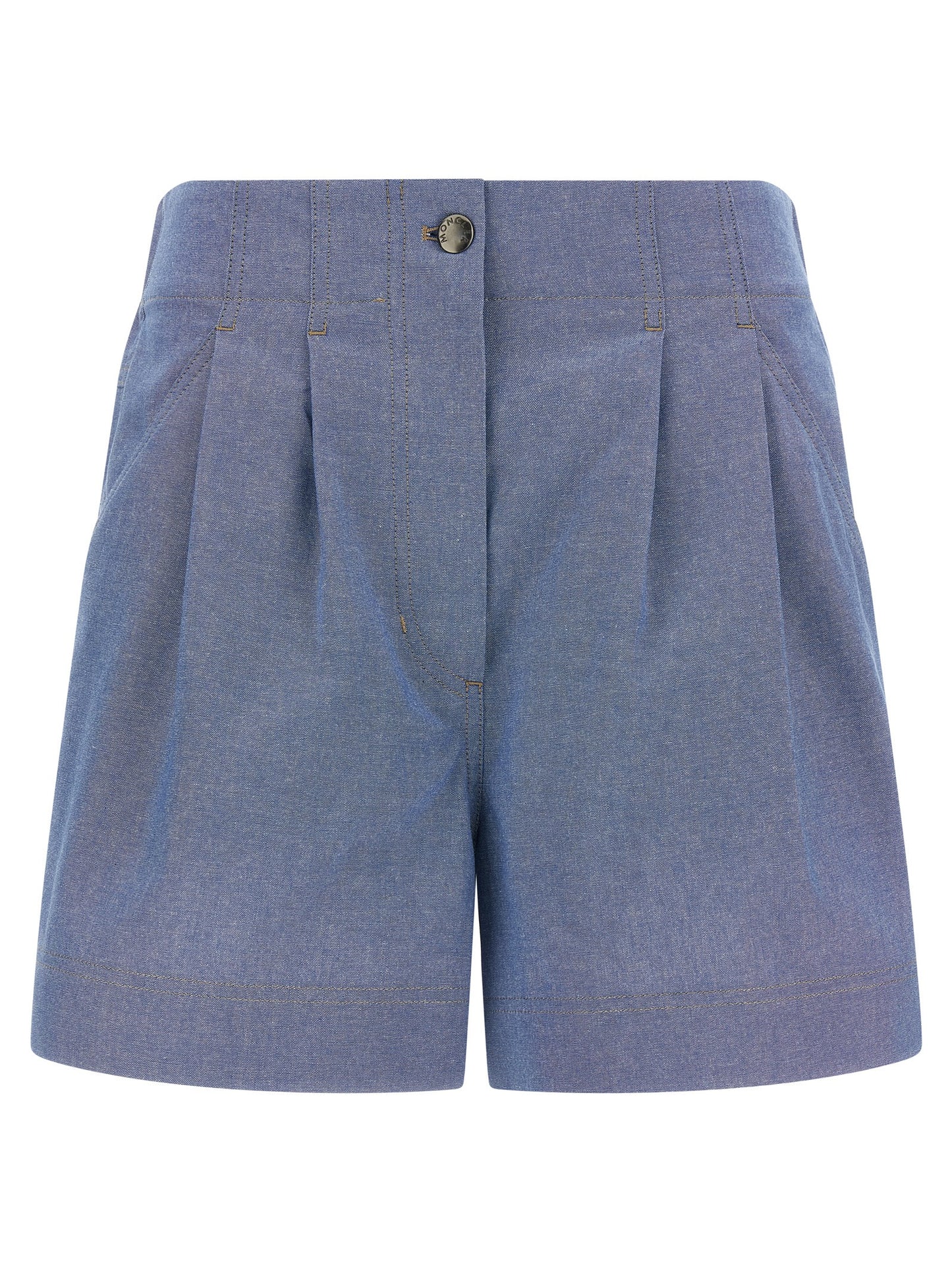 Blue Cotton Bermuda Shorts