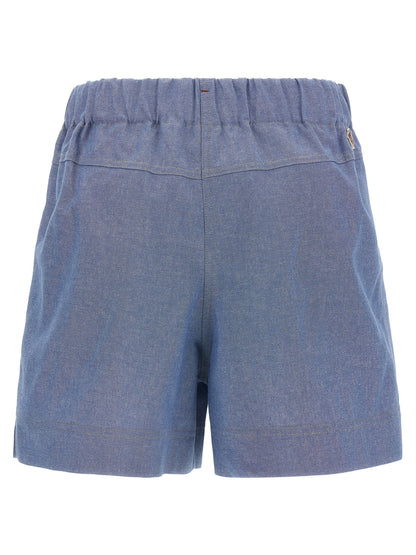 Blue Cotton Bermuda Shorts