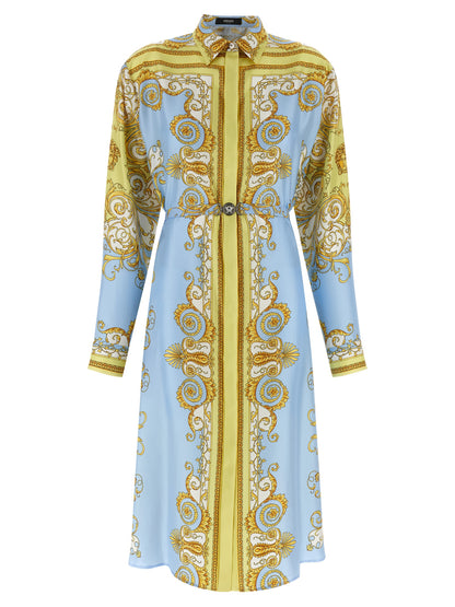 Blue Silk Midi Dress