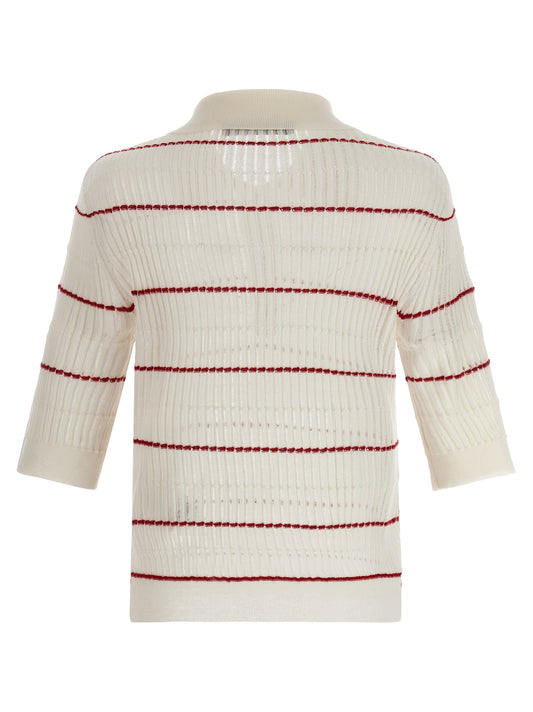 White Silk Polo Shirt