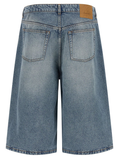 Blue Cotton Bermuda Shorts