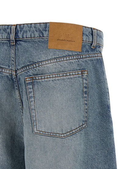 Blue Cotton Bermuda Shorts