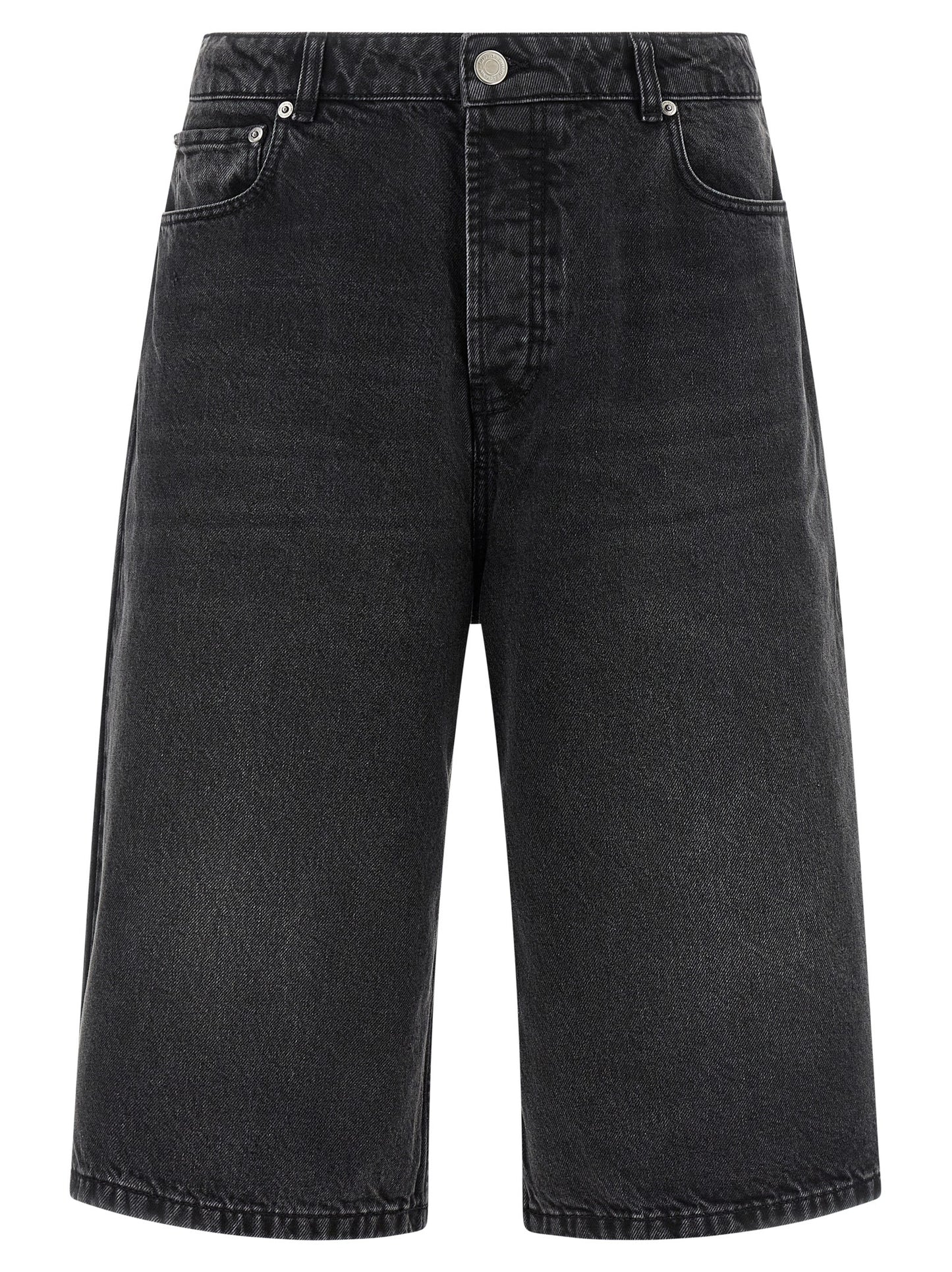 Black Cotton Bermuda Shorts