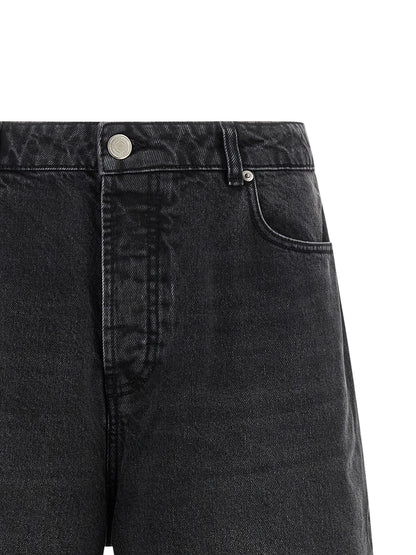 Black Cotton Bermuda Shorts