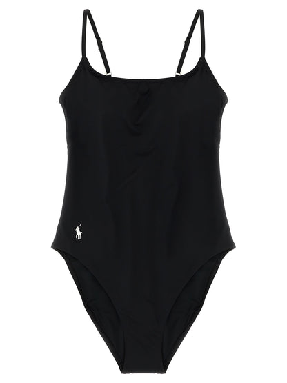 Black Nylon One-Piece Swimsuit