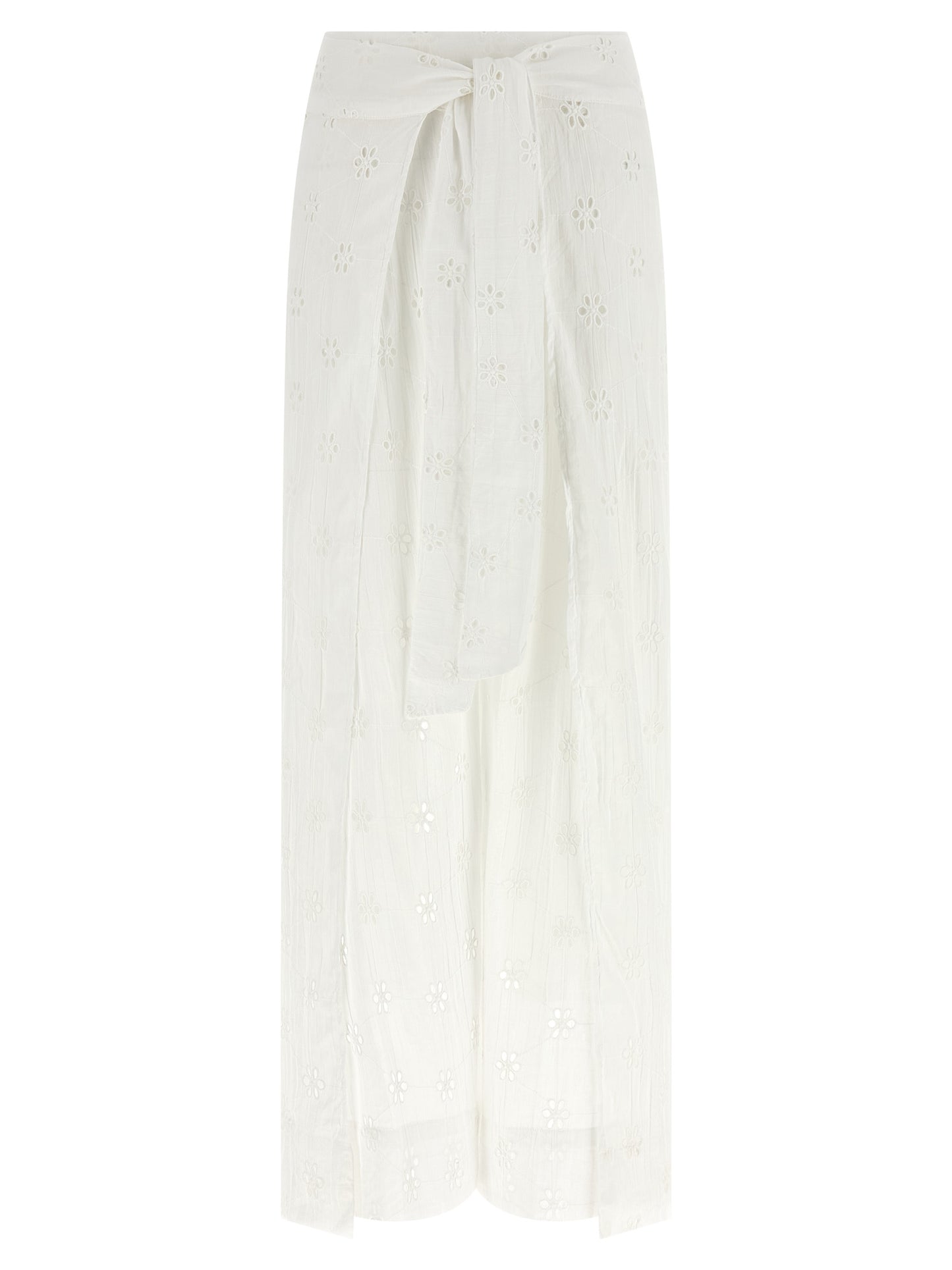 White Cotton Casual Pants