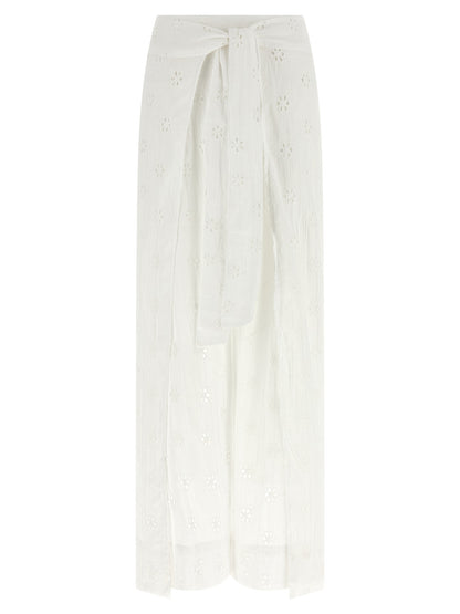 White Cotton Casual Pants