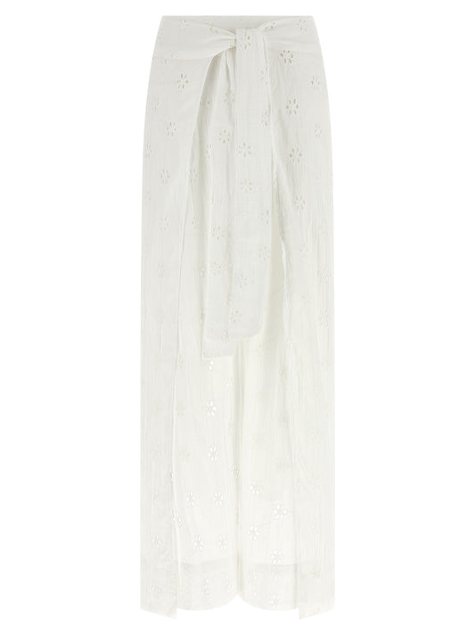White Cotton Casual Pants