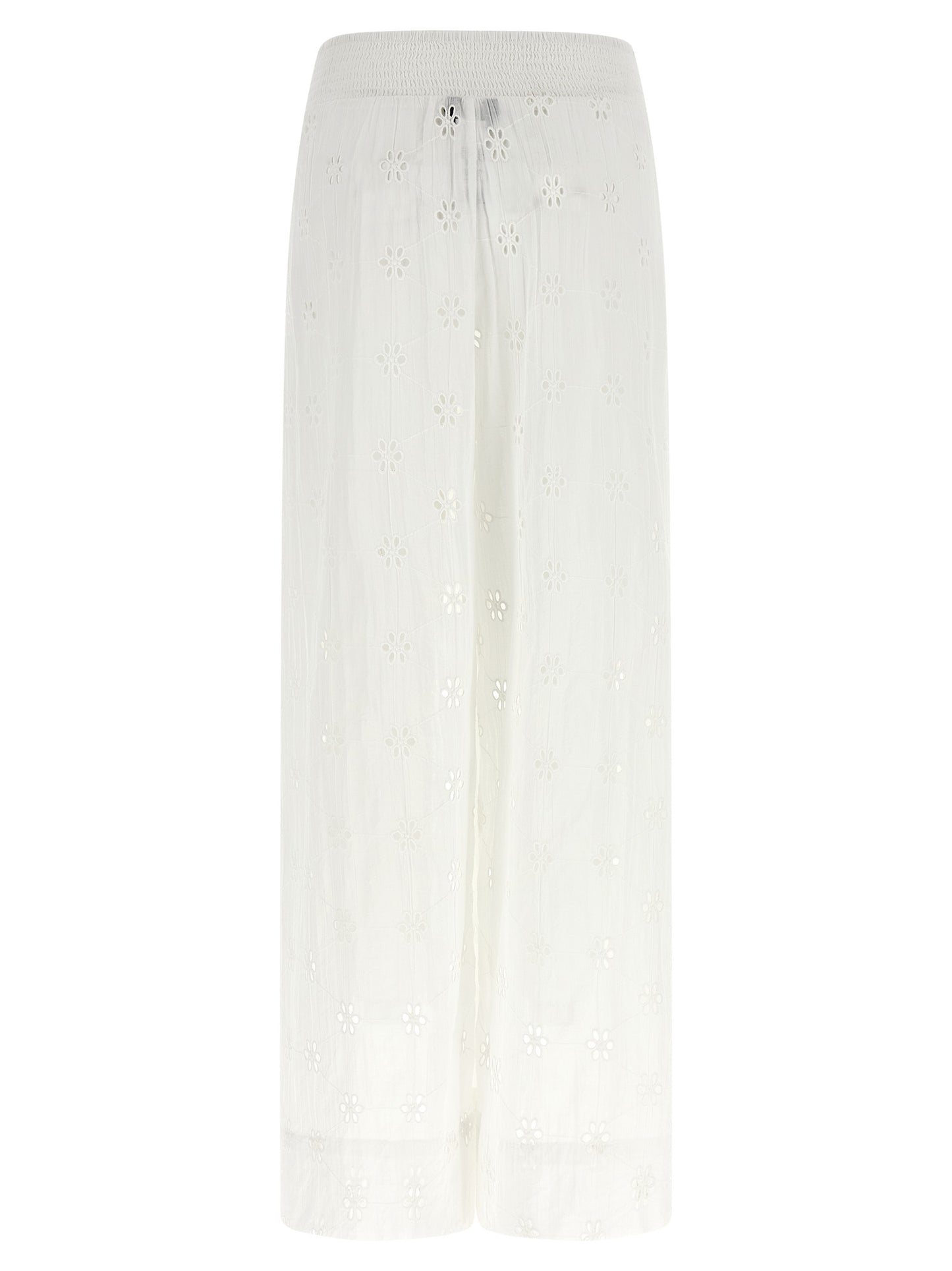 White Cotton Casual Pants