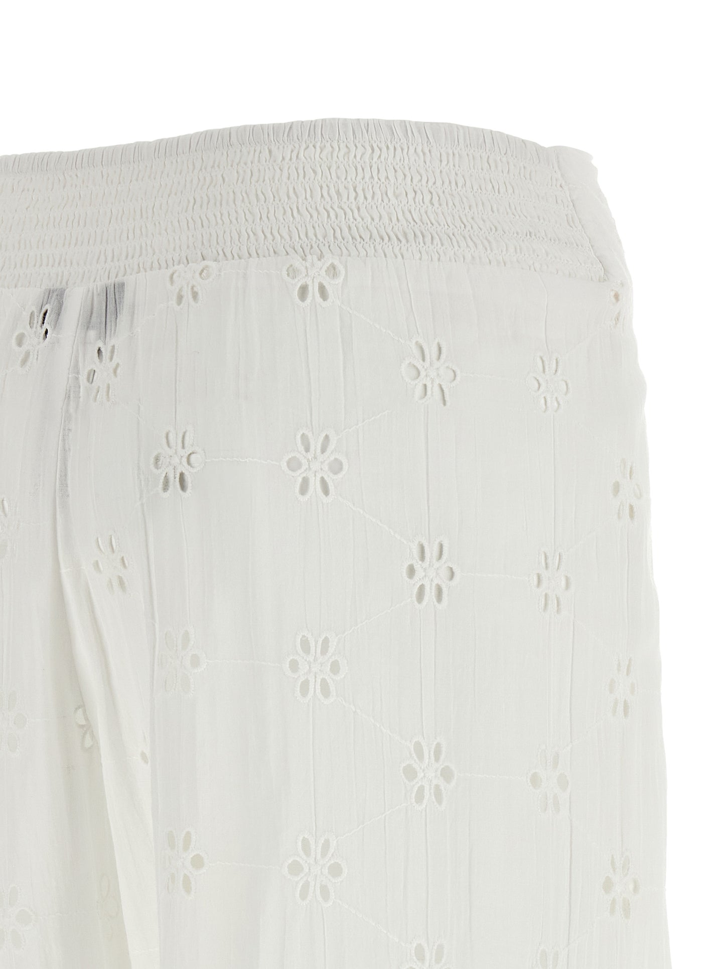 White Cotton Casual Pants